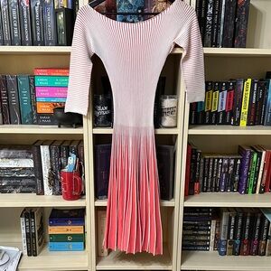 Emporio Armani Pink and White Long Sleeve Dress